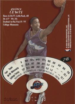 1999-00 E-X - Essential Credentials Now #78 Quincy Lewis Back