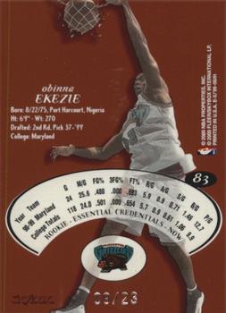 1999-00 E-X - Essential Credentials Now #83 Obinna Ekezie Back