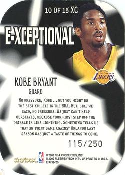 1999-00 E-X - E-Xceptional Blue #10XC Kobe Bryant Back