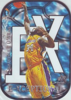1999-00 E-X - E-Xceptional Blue #12XC Shaquille O'Neal Front