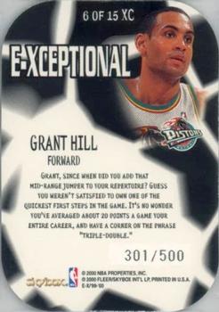 1999-00 E-X - E-Xceptional Green #6XC Grant Hill Back