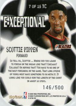 1999-00 E-X - E-Xceptional Green #7XC Scottie Pippen Back
