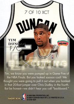 1999-00 E-X - E-Xciting #7XCT Tim Duncan Back