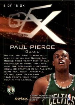 1999-00 E-X - Generation E-X #6GX Paul Pierce Back