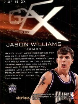 1999-00 E-X - Generation E-X #7GX Jason Williams Back