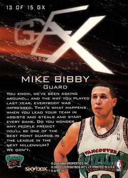 1999-00 E-X - Generation E-X #13GX Mike Bibby Back