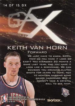 1999-00 E-X - Generation E-X #14GX Keith Van Horn Back