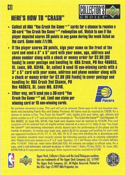 1997-98 Collector's Choice - You Crash the Game Scoring #C11 Reggie Miller Back