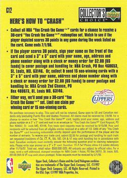 1997-98 Collector's Choice - You Crash the Game Scoring #C12 Rodney Rogers Back