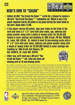 1997-98 Collector's Choice - You Crash the Game Scoring #C23 Mitch Richmond Back