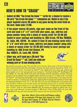 1997-98 Collector's Choice - You Crash the Game Scoring #C29 Chris Webber Back