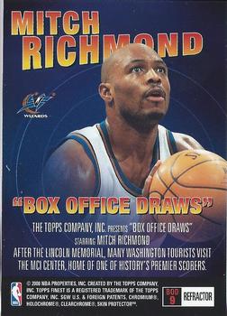 1999-00 Finest - Box Office Draws Refractors #BOD9 Mitch Richmond Back