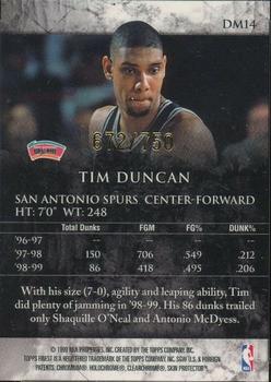 1999-00 Finest - Dunk Masters #DM14 Tim Duncan Back