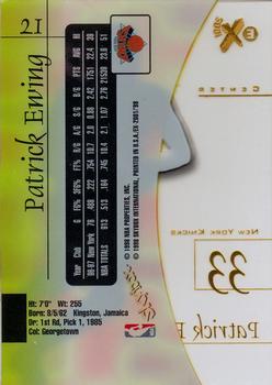 1997-98 E-X2001 #21 Patrick Ewing Back