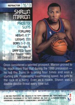 1999-00 Finest - Next Generation Refractors #NG13 Shawn Marion Back