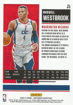 2020-21 Panini Contenders #60 Russell Westbrook Back