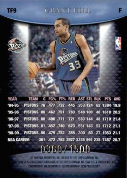 1999-00 Finest - Team Finest Blue #TF9 Grant Hill Back