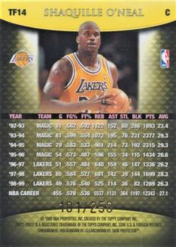 1999-00 Finest - Team Finest Gold #TF14 Shaquille O'Neal Back