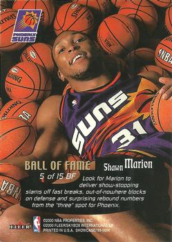 1999-00 Flair Showcase - Ball of Fame #5 BF Shawn Marion Back