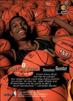 1999-00 Flair Showcase - Ball of Fame #15 BF Jonathan Bender Back