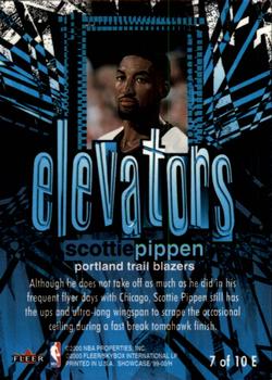 1999-00 Flair Showcase - Elevators #7E Scottie Pippen Back