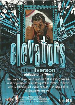 1999-00 Flair Showcase - Elevators #3E Allen Iverson Back