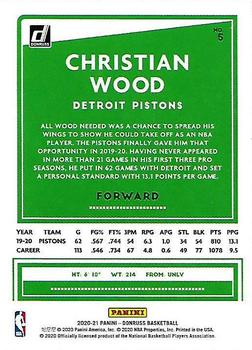 2020-21 Donruss - Holo Green and Yellow Laser #5 Christian Wood Back