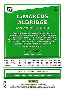 2020-21 Donruss - Holo Green and Yellow Laser #21 LaMarcus Aldridge Back