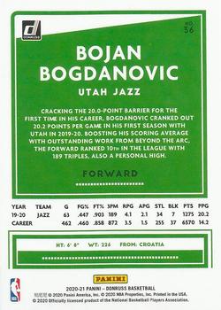 2020-21 Donruss - Holo Green and Yellow Laser #36 Bojan Bogdanovic Back