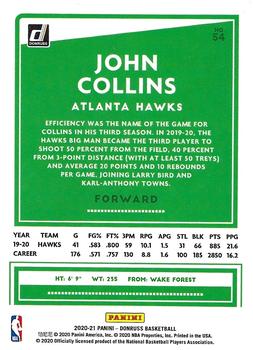2020-21 Donruss - Holo Green and Yellow Laser #54 John Collins Back