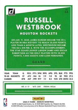 2020-21 Donruss - Holo Green and Yellow Laser #64 Russell Westbrook Back