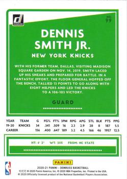 2020-21 Donruss - Holo Green and Yellow Laser #99 Dennis Smith Jr. Back