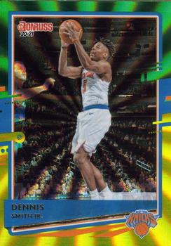 2020-21 Donruss - Holo Green and Yellow Laser #99 Dennis Smith Jr. Front