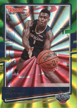 2020-21 Donruss - Holo Green and Yellow Laser #147 Zion Williamson Front