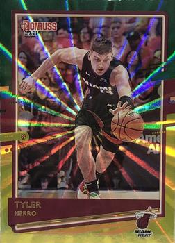 2020-21 Donruss - Holo Green and Yellow Laser #187 Tyler Herro Front