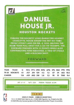 2020-21 Donruss - Holo Purple Laser #124 Danuel House Jr. Back