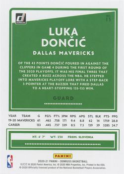 2020-21 Donruss - Holo Red and Gold Laser #13 Luka Doncic Back