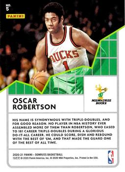 2020-21 Donruss - All Time League Leaders Green Flood #5 Oscar Robertson Back