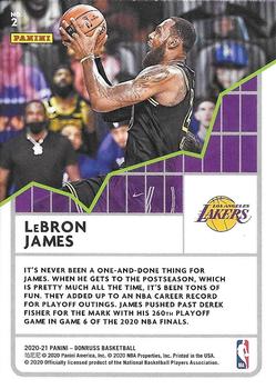 2020-21 Donruss - All Time League Leaders Holo Purple Laser #2 LeBron James Back