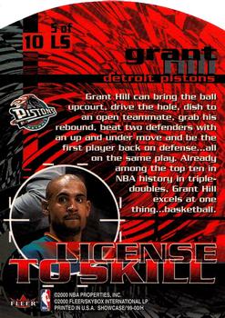 1999-00 Flair Showcase - License to Skill #5 LS Grant Hill Back