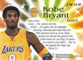 1999-00 Fleer Focus - Focus Pocus #5 FP Kobe Bryant Back