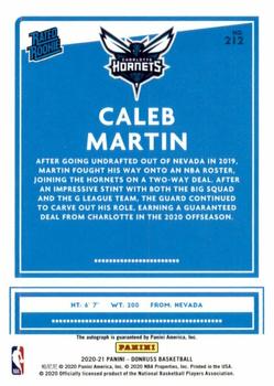 2020-21 Donruss - Rated Rookies Signatures Holo Blue Laser #212 Caleb Martin Back
