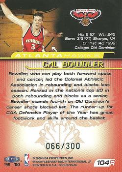 1999-00 Fleer Focus - Masterpiece Mania #104 Cal Bowdler Back
