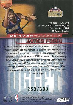 1999-00 Fleer Focus - Masterpiece Mania #121 James Posey Back