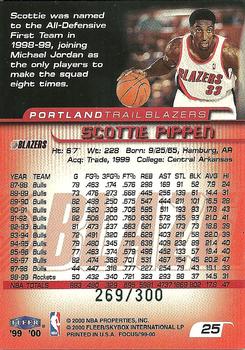 1999-00 Fleer Focus - Masterpiece Mania #25 Scottie Pippen Back