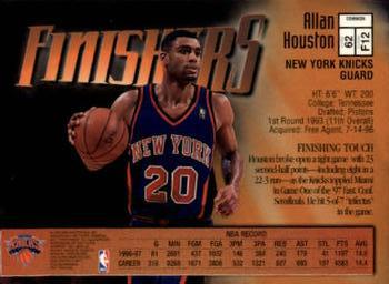 1997-98 Finest #62 Allan Houston Back