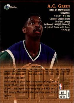 1997-98 Finest #87 A.C. Green Back