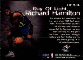 1999-00 Fleer Focus - Ray of Light #9 RL Richard Hamilton Back