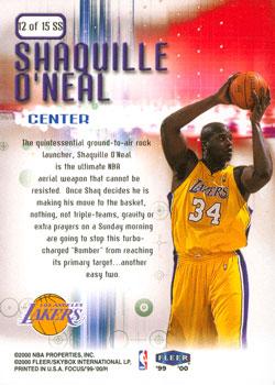 1999-00 Fleer Focus - Soar Subjects #12 SS Shaquille O'Neal Back