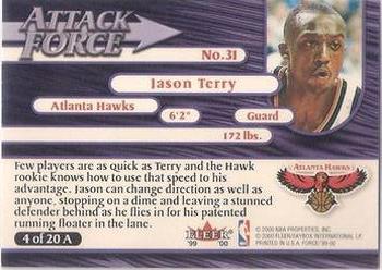 1999-00 Fleer Force - Attack Force #4 A Jason Terry Back